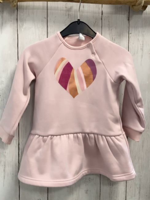   Kleid  Gr. 92  rosa buntes Herz mit Glitzer 