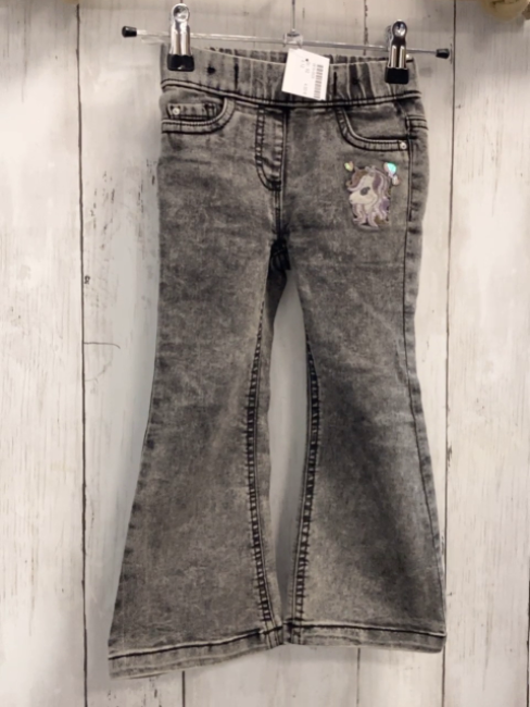   Jeggings  Gr. 92  grau Jeans Ponykopf Pailetten 