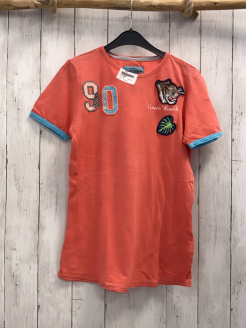 Vingino T-Shirt  Gr. 152  hellrot Aufnäher hellblauer Bund 