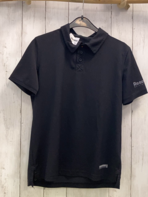 Reece  Sportshirt  Gr. 140  schwarz Kragen grauer Druck