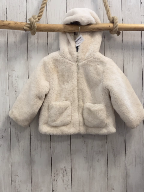 Mango Plüschjacke Gr. 86  weiß