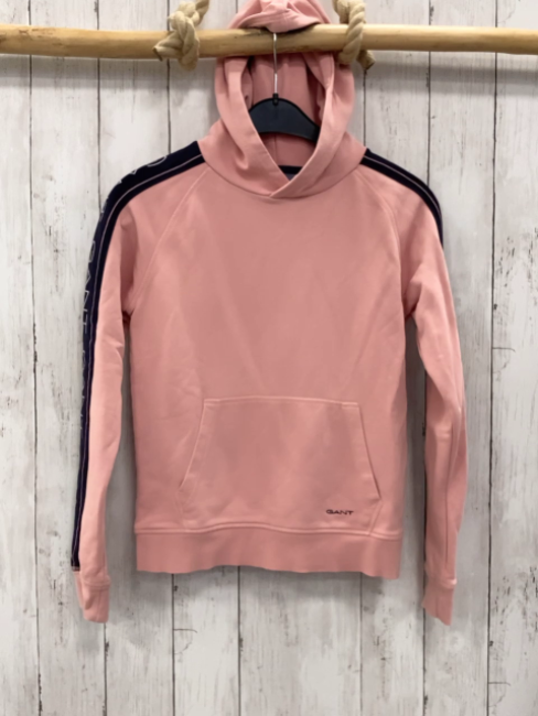 Gant  Hoodie  Gr. 152  rosa kapuze schwarzer Streifen mit Schrift 