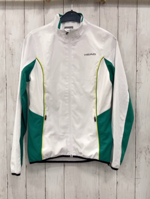 Head  Joggingjacke  Gr. 164  weiß grün schwarzer Bund 