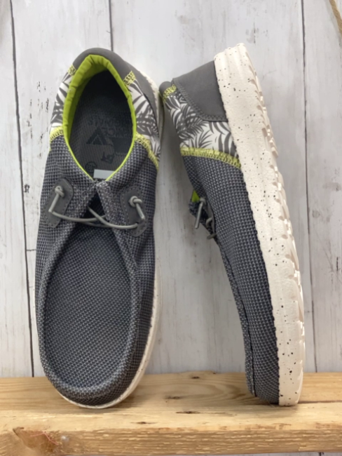 neu Venice  Schuhe  Gr. 41  grau mit weiß mit grauen Blättern hellgüne Nähte weiße Sohle 