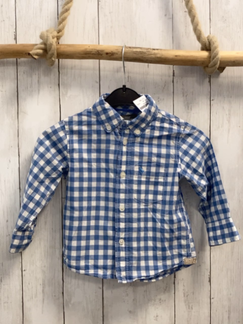 H&M  Hemd Gr. 92  hellblau weiß kariert 