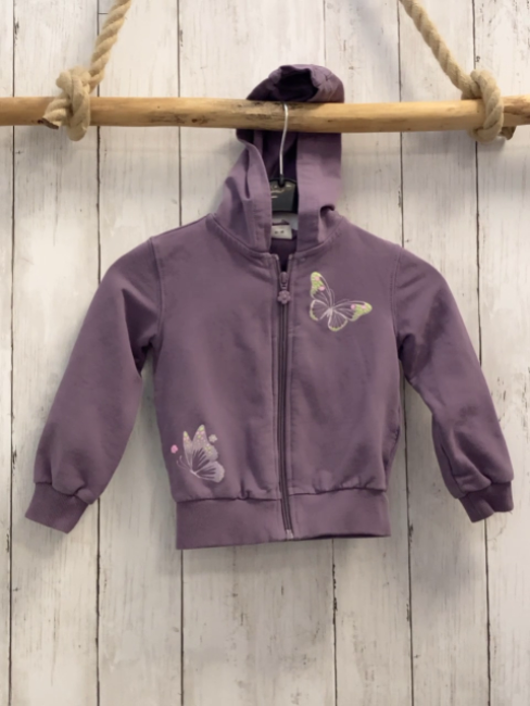 S´Oliver  Sweatjacke  Gr. 92  lavendel Kapuze Schmetterling 