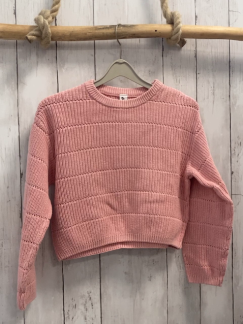  Pullover Gr. 134  rosa Strick 