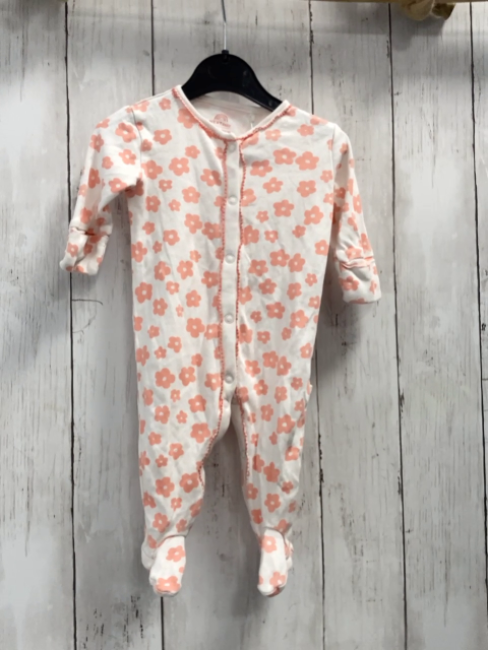 next Schlafanzug Gr. 62  weiß aprikot Blumen