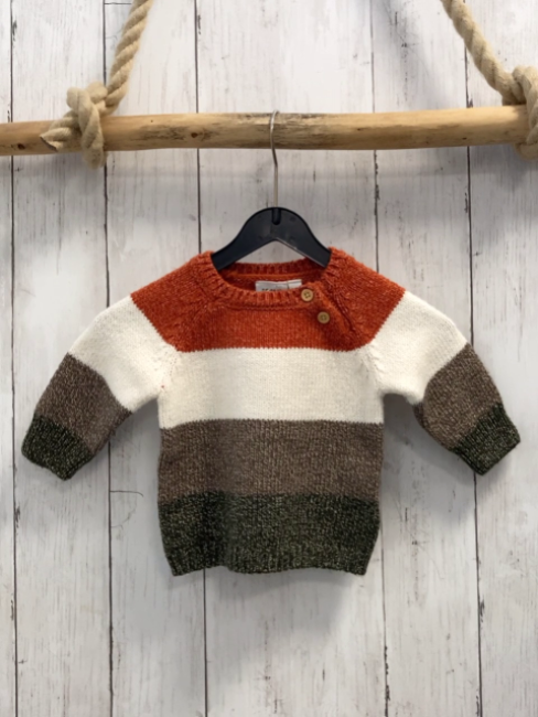 name it Pullover Gr. 56  rost weiß braun oliv Strick