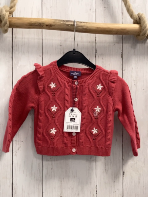 neu Sergent Major  Strickjacke  Gr. 74 himbeere Blumen Rüschen 