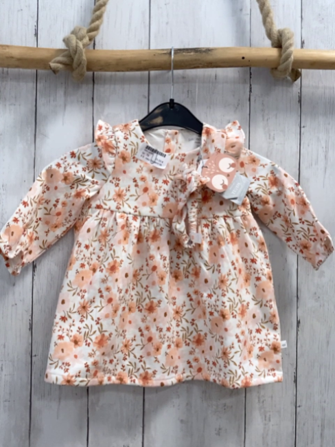 neu Sergent Major  Kleid + Sitrnband  Gr. 74  weiß orange rosa apricot Blumen NP 39 €