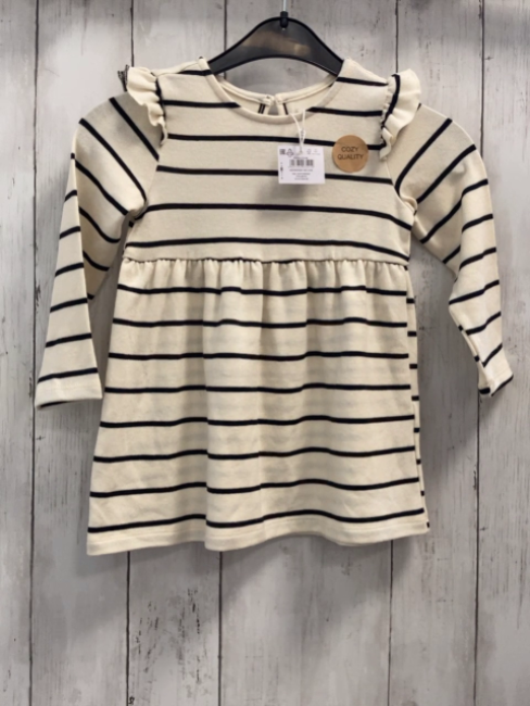 neu Sinsay  Kleid  Gr. 86  beige schwarze Streifen 