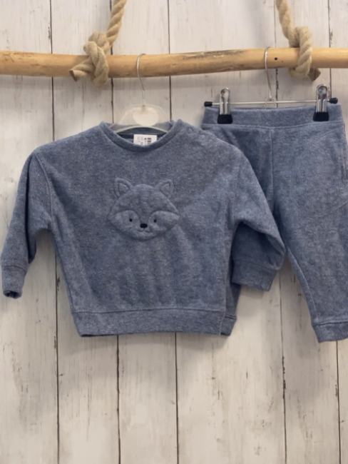 2tlg S´Oliver  Pullover + Leggings  Gr. 68  hellblau Frottee Fuchskopf 