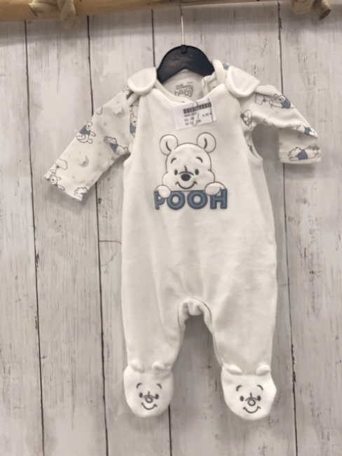 2tlg Strampler + Langarmbody Gr. 56  weiß Winnie Pooh