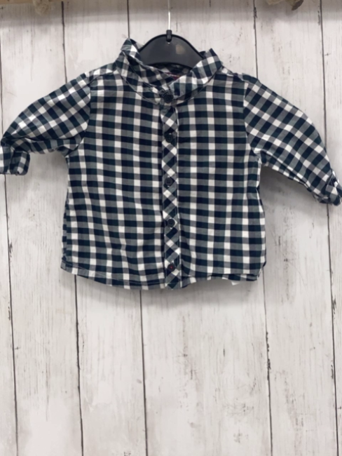 sergent major Hemd Gr. 74  grün weiß blau kariert