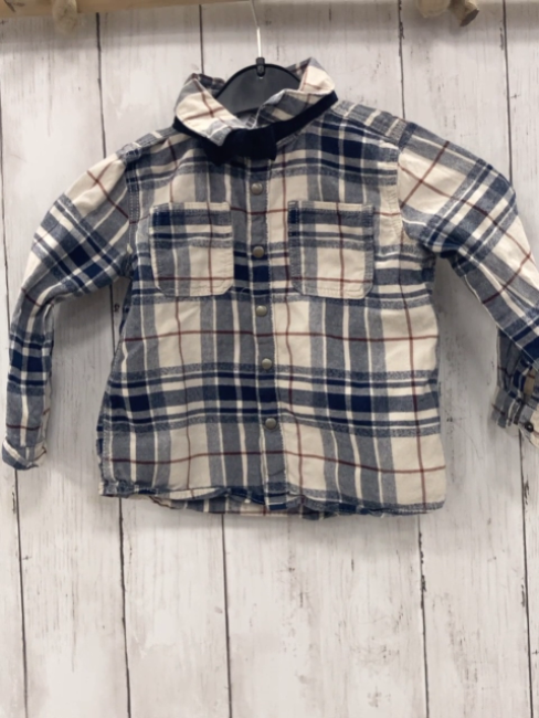 2tlg  Hemd + Fliege  Gr. 86  weiß blau rot kariert + blau