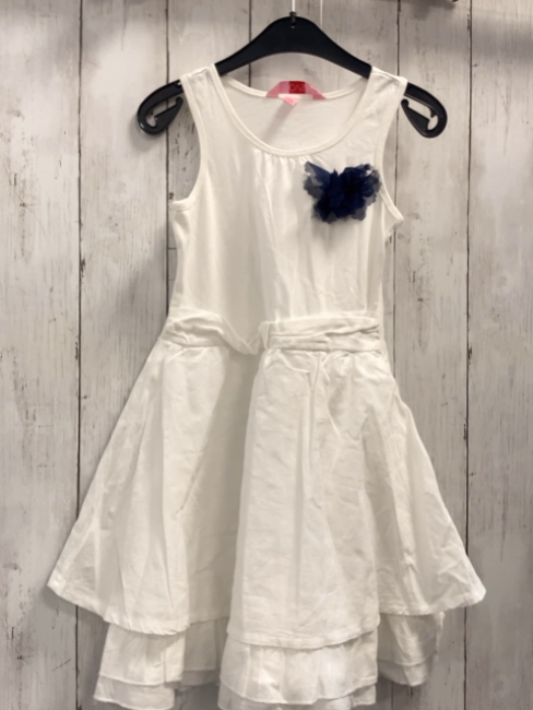 OVS  Kleid  Gr. 122  weiß blaue Rosette 