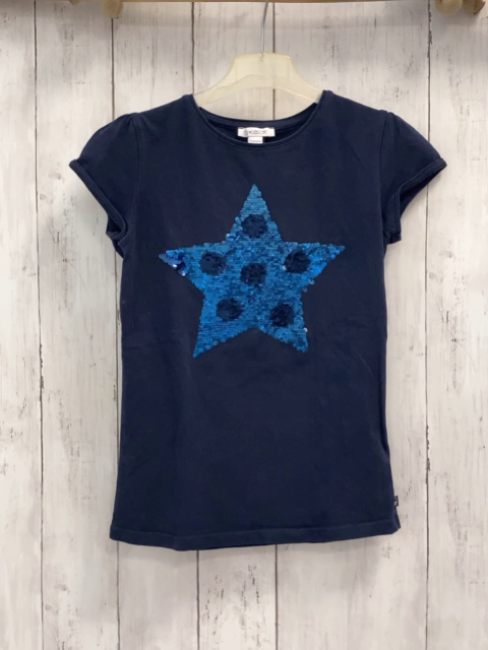 Okaidi T-Shirt  Gr. 140  blau Pailettenstern