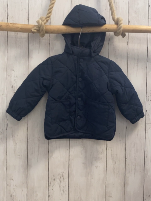 H&M  Jacke  Gr. 86  blau Kapuze Rippenbund 