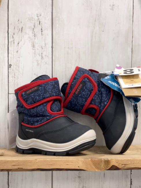 neu Geox  Gummistiefel Gr. 22  dunkelgrau blau hellblaue Waschbären roter Bund gefüttert NP 69,95 € reduziert auf 49,95 € 