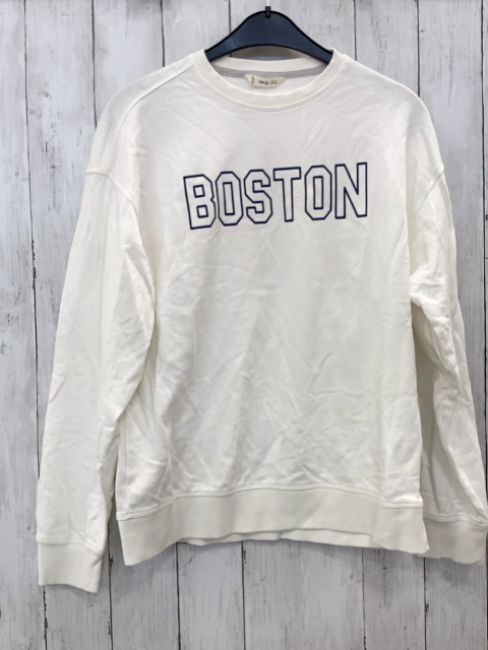 Mango  Pullover  Gr. 164  weiß Schrift Boston 