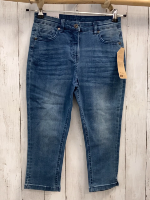 neu Manguun  Caprihose  Gr. 164  blau Jeans  Bund verstellbar 