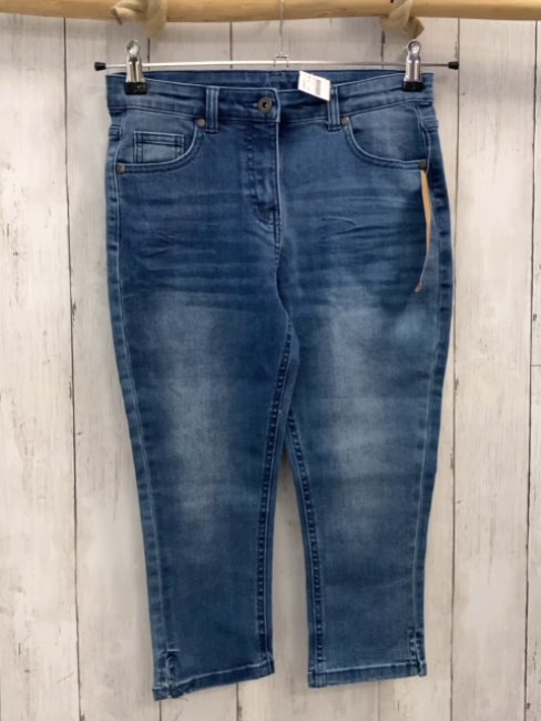 neu Manguun  Caprihose  Gr. 164  blau Jeans  Bund verstellbar 