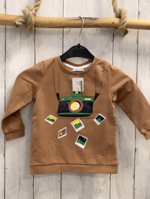   Langarmshirt  Gr. 86  hellbraun Fotos mit Fotoapperat 