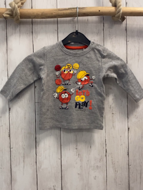 Blue seven Langarmshirt Gr. 68  grau Basketbälle