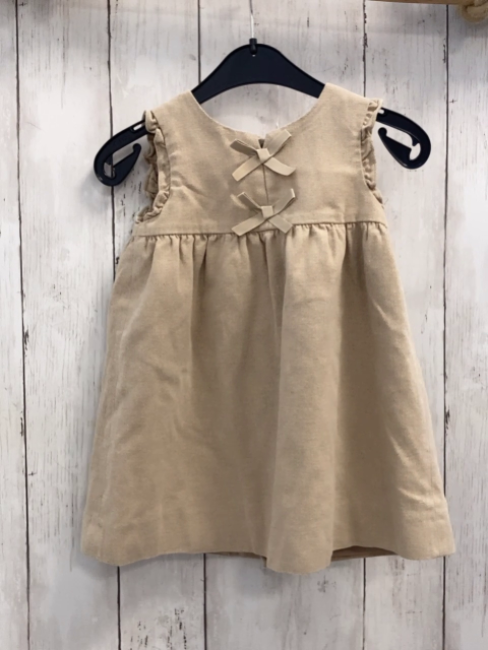 Zara  Kleid  Gr. 92  beige Schleife Rüschenbund 