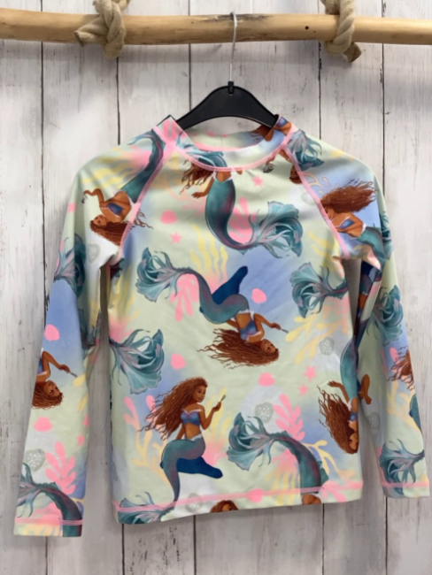 H&M  UV-Schutzshirt  lang  Gr. 122/128  mint Nixe pink Nähte 