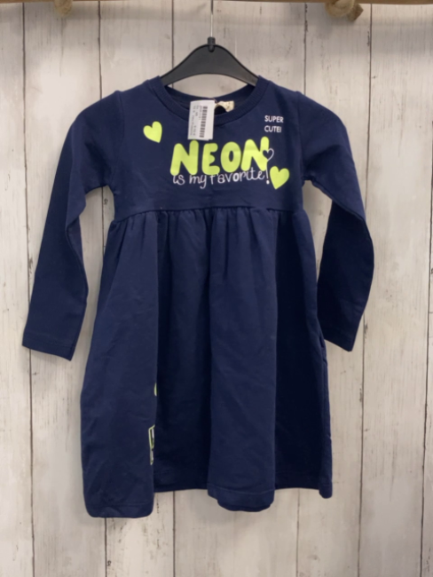 neu Poppins  Kleid  Gr. 98  blau hellgrün weiße Schrift Herzen 