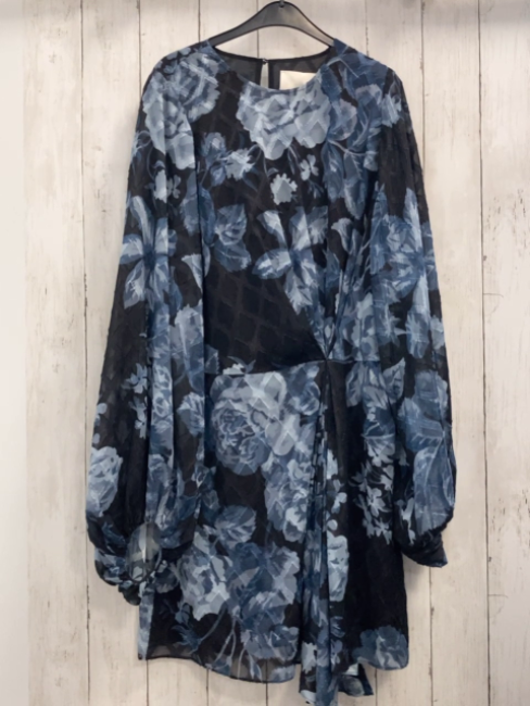 H&M Kleid Gr. 42  blau schwarz Blumen