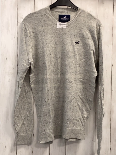 Hollister  Pullover  Gr. L hellgrau meliert Strick 