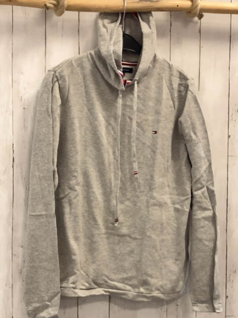 Tommy Hilfiger  Pullover  Gr. 164/170  hellgrau Strick Kapuze 