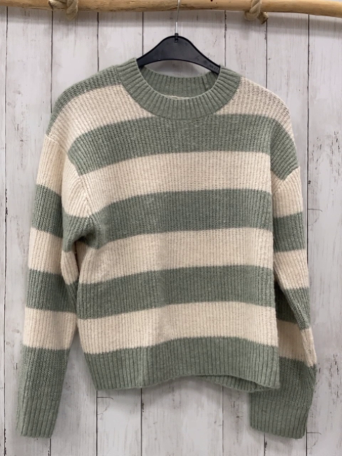 H&M Pullover Gr. S  mint weiße Streifen Strick 
