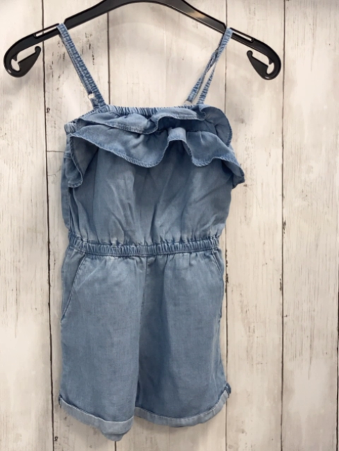 H&M  Playsuit  Gr. 116  blau Jeans Rüschen 