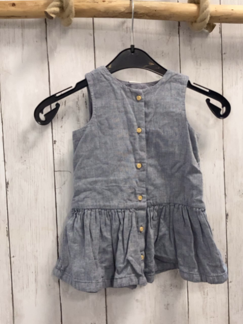 H&M  Kleid  Gr. 80  blau hellbraune Holzknöpfe 