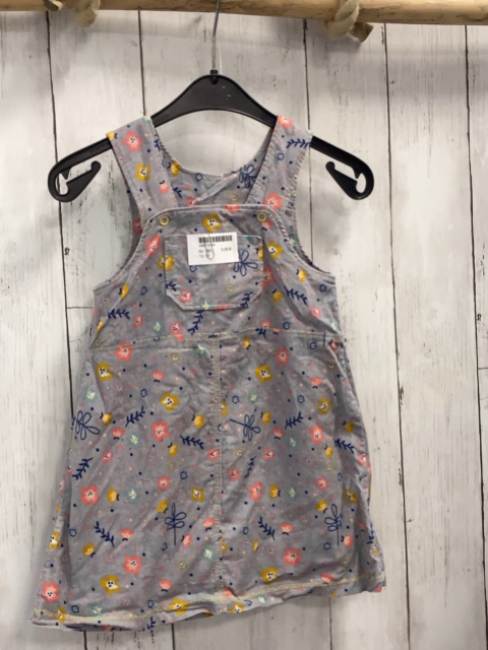   Kleid  Gr. 80  hellgrau Kord Blumen 