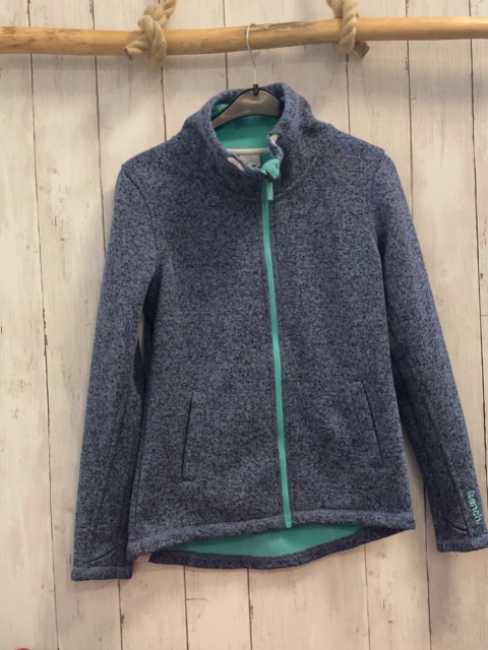 Bench Strickjacke  Gr. 52 blaul grau meliert mint Reißverschluss 