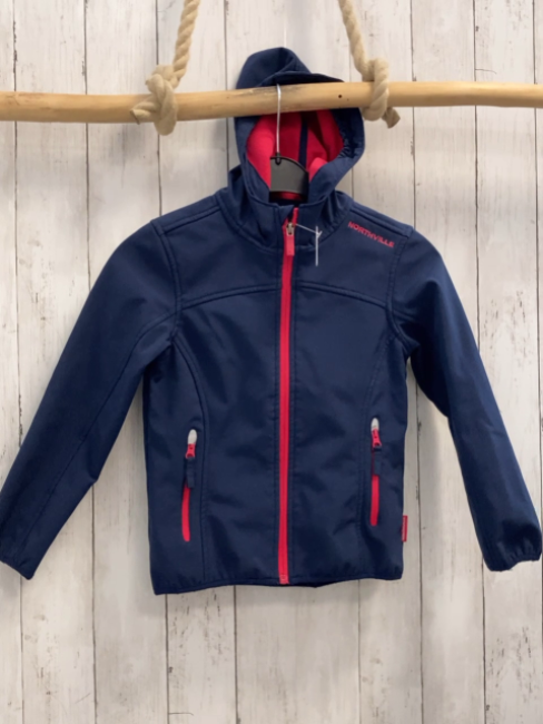 northville  Softshelljacke  Gr. 128  blau pink Reißverschlüsse Kapuze 