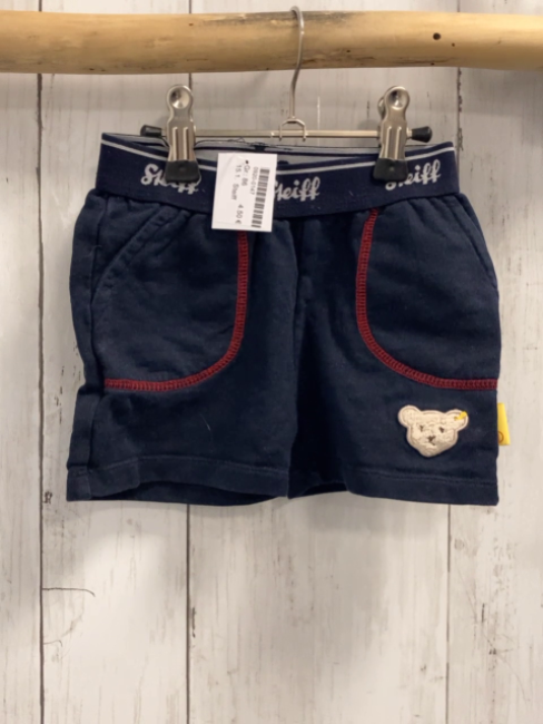 Steiff  Shorts  Gr. 86  blau rote Nähte Gummibund mit Schrift 