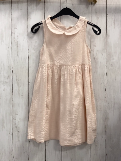 H&M  Kleid  Gr. 128  altrosa beige Streifen Struktur 
