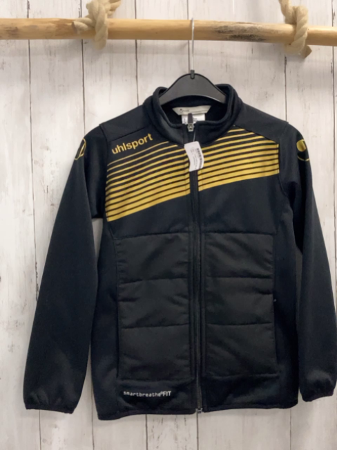 Uhlsport  Joggingjacke  Gr. 134/140  schwarz goldene Streifen 