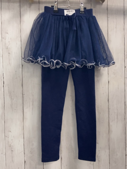  Leggings Gr. 128  blau mit Tüllrock