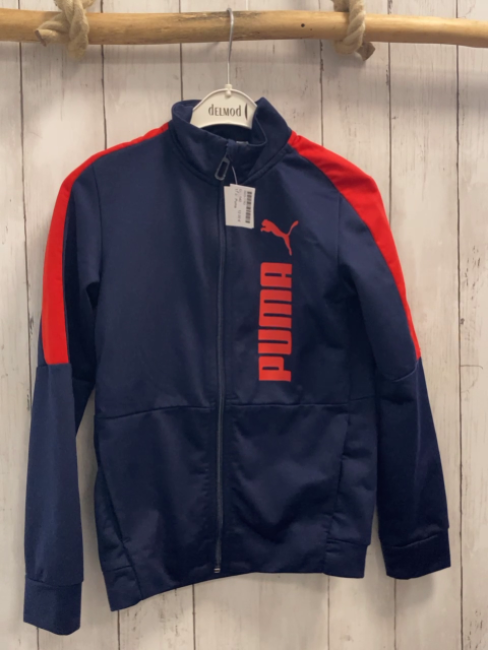 Puma Joggingjacke Gr. 140  blau rote Schrift