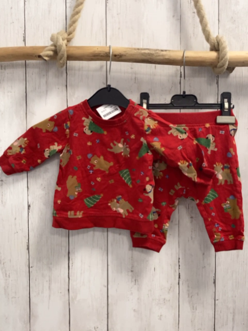 2tlg H&M Pullover + Leggings  Gr. 68  rot Weihnachtsmotive