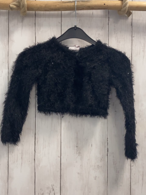   Strickjacke  Gr. 110  schwarz flusig mit Pailetten 
