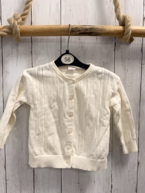 H&M  Strickjacke  Gr. 86  creme Lochmuster 