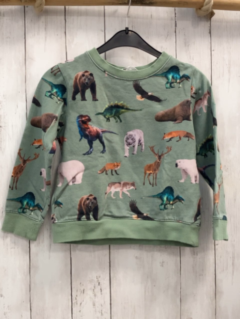 H&M Pullover Gr. 122  grün Tiere